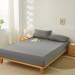 housse matelas gris uni extensible anti acariens lit double coton polyester moderne