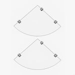 étagère angle transparente moderne fixée clips métalliques pliable mur douche salle bain acrylique sans