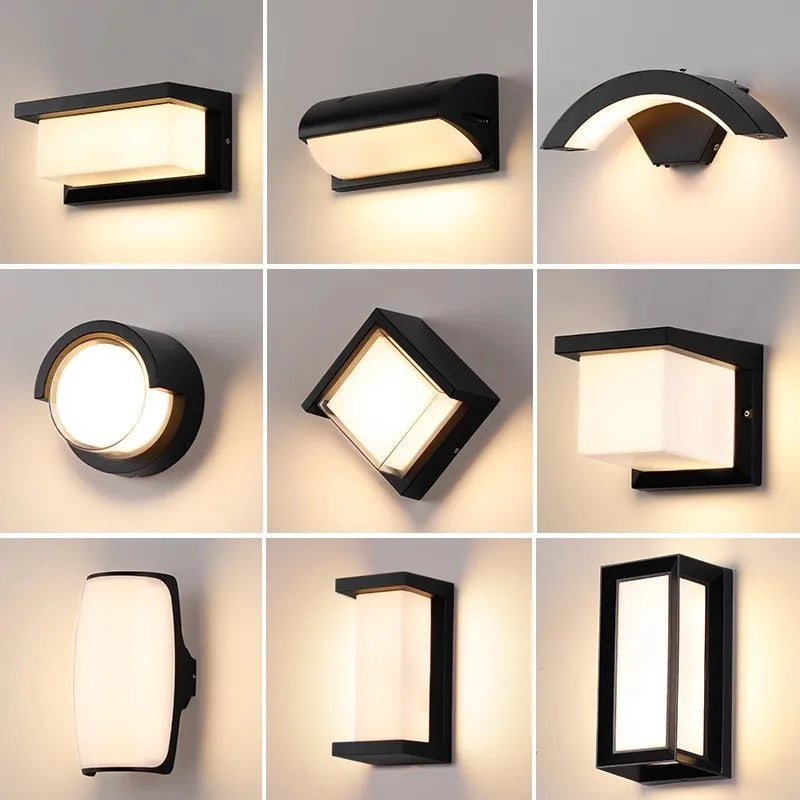 lumière murale led moderne noir ip65 sensor motion autoinstallation extérieure hydrofuge 3000k