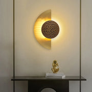 lampe murale moderne or marron géométrique fixée murOpaque diffusion lumineuse chambre salon