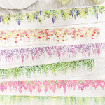 ruban adhésif décoratif floral romantique fleurs suspendues multicolore blanc rose violet vert rouge jaune