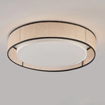 plafonnier led tissu moderne opalescent beige clair noir éclairage quotidien minimaliste
