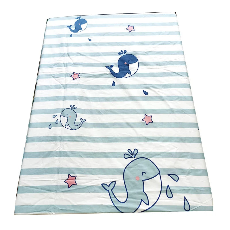 drap housse lit bébé coton motif oiseau étoile enfant chambre moderne blanc jaune gris