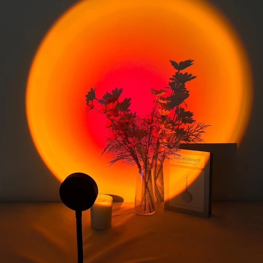 projecteur mural led orange jaune moderne ambiant rotation multiple angles