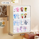 boîtes figurines transparentes modernes mur blanc violet pliables rangement anti poussière