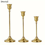 bougeoirs table décoration maison moderne doré lisses opaques set mariage anniversaire
