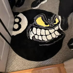 tapis anti dérapant moderne noir blanc visage souriant chiffre motif floralintérieur chambre salon