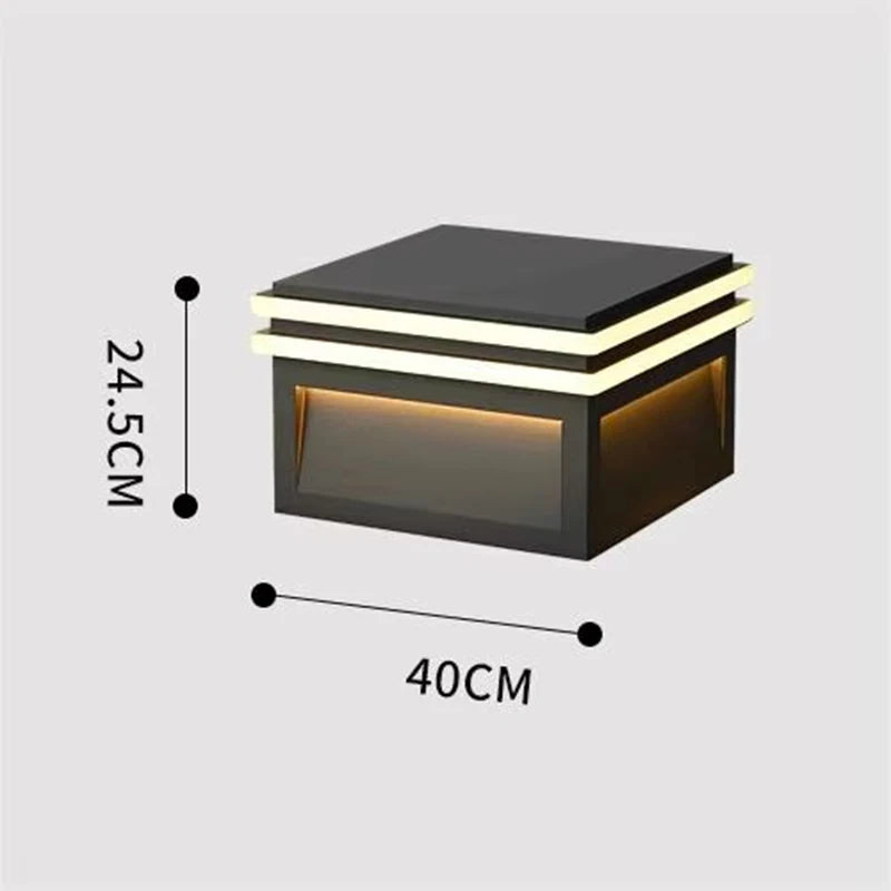 lampe solaire led moderne noire blanche ip65 acier inoxydable jardinextérieurversible