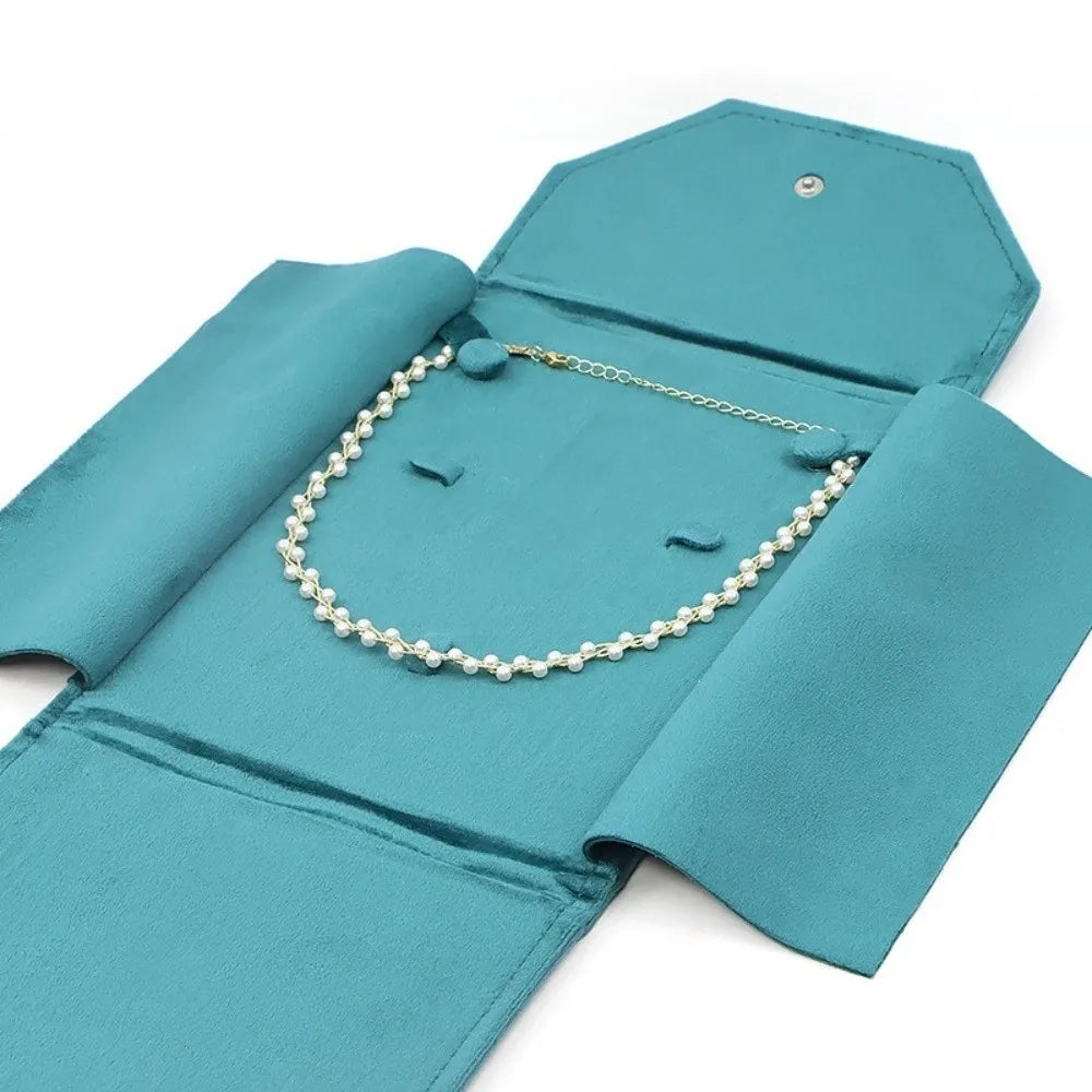 sac rangement bijoux velours turquoise vert rose gris bleu classique portable multifonction