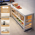 meuble cuisine blanc moderne tiroirs tablettes roulettes multifonctionnel 120cm 60cm 80cm