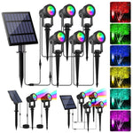 projecteur solaire ip65 étanche rgb lumières led modernes vacances noël halloweenextérieur