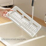 organisateur évier blanc moderne trappe récupération éponge bouteille doseuse brosse liquide vaisselle