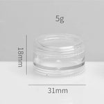 boîte rangement pot crème transparent moderne sans fixation 5g 18mm 31mm