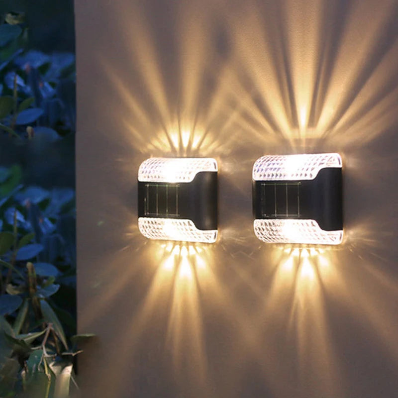 lampe solaire murale moderne noir blanc grille diamantsextérieur decoration jardin balconurgence vacances led ip65