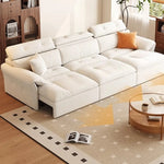 canapé lit moderne blanc corduroy oreillers multifonctionnel transformable salon