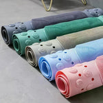 tapis bain antidérapant vert menthe bleu clair gris rose texture bobs abrasive moderne