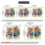 rideau moderne multicolore graphique notes musique opacité 100% polyester deux panneaux vibrant pop art