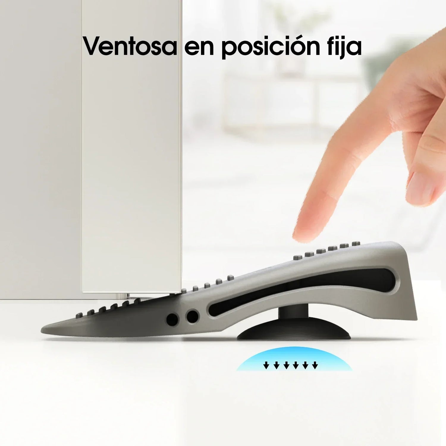 Détail de la texture ondulée de la cale de porte en silicone