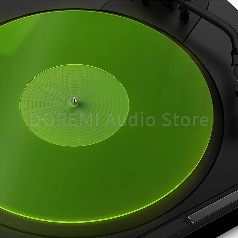 slipmat vinyle vert moderne 30cm diamètre antidérapant concentrique rond transparent statique