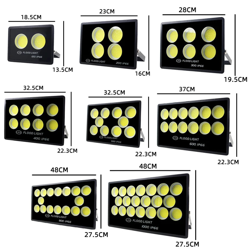 projecteur led ip66 étanche noir grille hexagonale moderne clips fixation 220v 100w 1000w