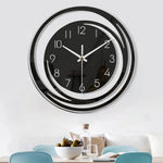 horloge murale moderne acrylique noire aiguilles numeros abstrait salon chambre coucher