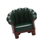 fauteuil miniature vert marron simili cuir boutons dorés adhésif décoration intérieure classique sticker aimant