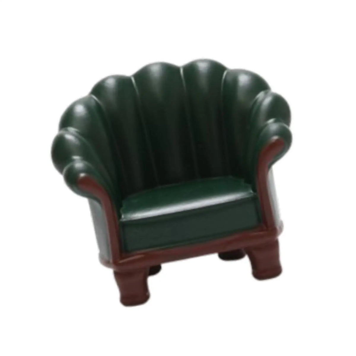 fauteuil miniature vert marron simili cuir boutons dorés adhésif décoration intérieure classique sticker aimant