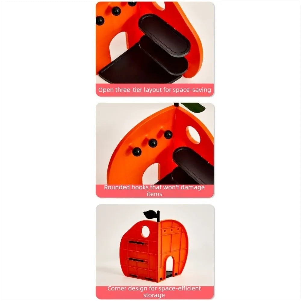 rangement bijoux orange moderne porte clés feuilles vertes minimaliste porte bijoux