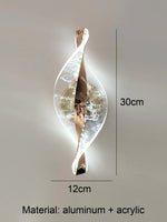 applique murale led moderne or brillante élégante chambre cuisine ondulé éclairage ambiant fixée mur