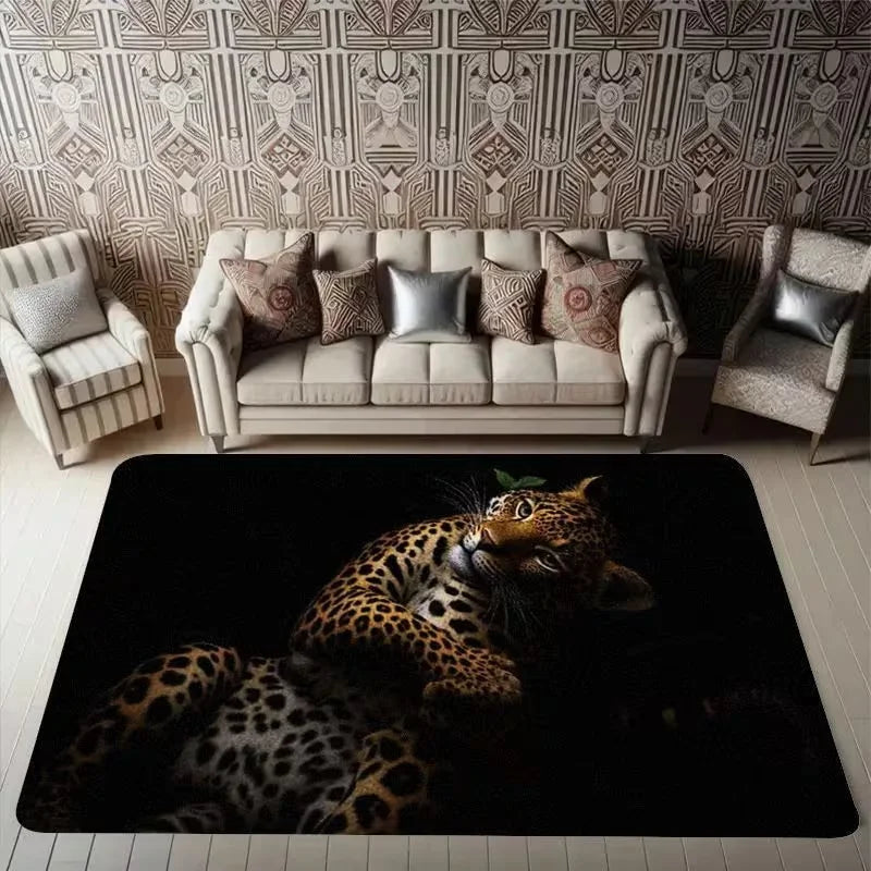 tapis léopard moderne polypropylène polyester salon chambre prière extérieur commercialisation 40x60cm 50x80cm 80x120cm 120x160cm