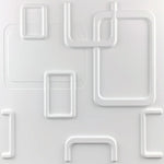 panneau mural 3D blanc motif géométrique moderne imperméable résistant humidité anti moisissure anti fumée