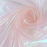 tissu organza holographique brillant rose violet bleu vert translucide moderne élégant polyester