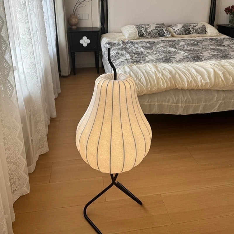 lampe sol moderne blanc toucher on off rayures noires intérieur chambre coucher led