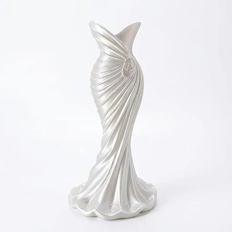 vase moderne résine blanc vert rose plissé minimalisteOpaque maison mariageDecoration