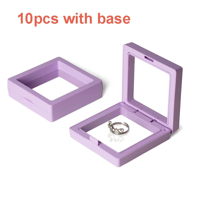 présentoir bijoux support carré plaque verre noir moderne bagues boucles doreilles