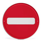 panneau signalisation interdiction stationner métal rond rouge blanc garage décoration murale extérieur voiture interdit