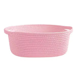 paniers rangement tressés coton scandinave blanc rose minimaliste multifonctionnels