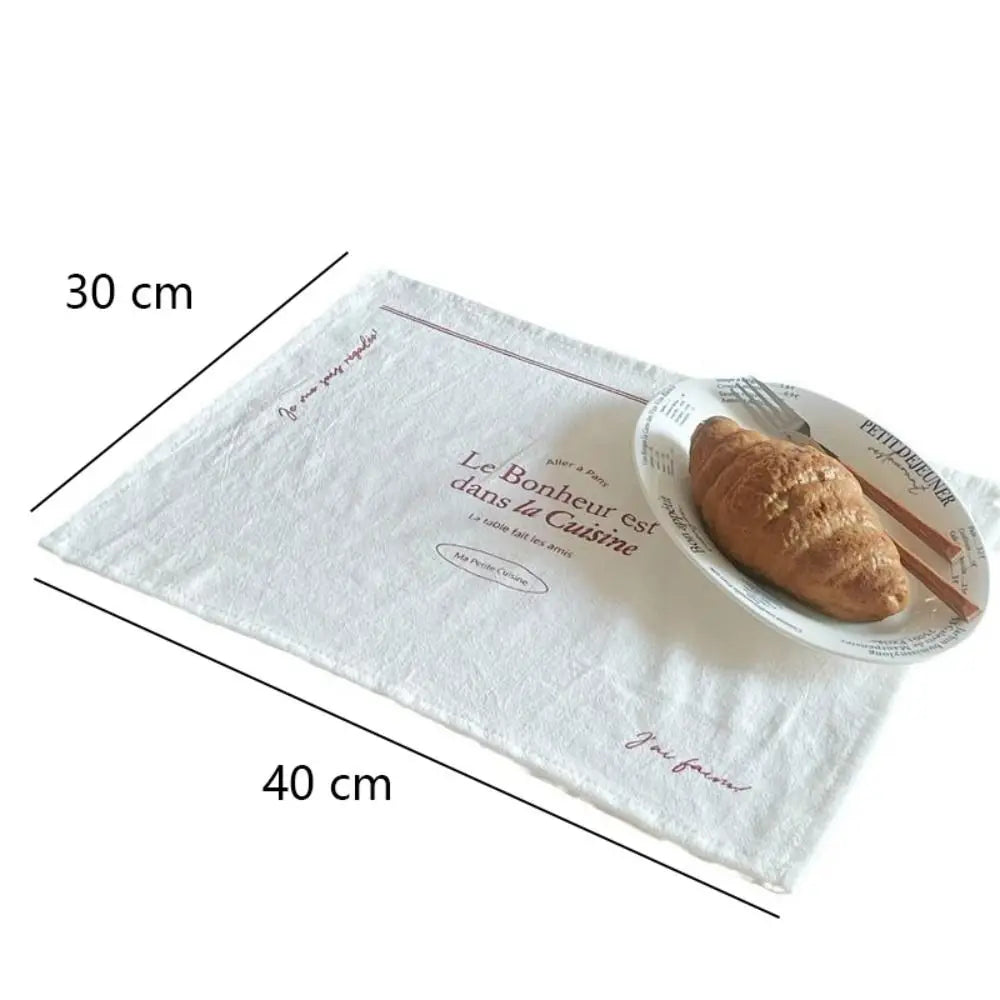 serviettes table blanches imprimées moderne cuillère fourchette assiette croissant respectueux environnement diatomées boue minimaliste