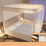 lit baldaquin moustiquaire polyester plié unisexe moderne beige blanc clips chambre enfants bébés