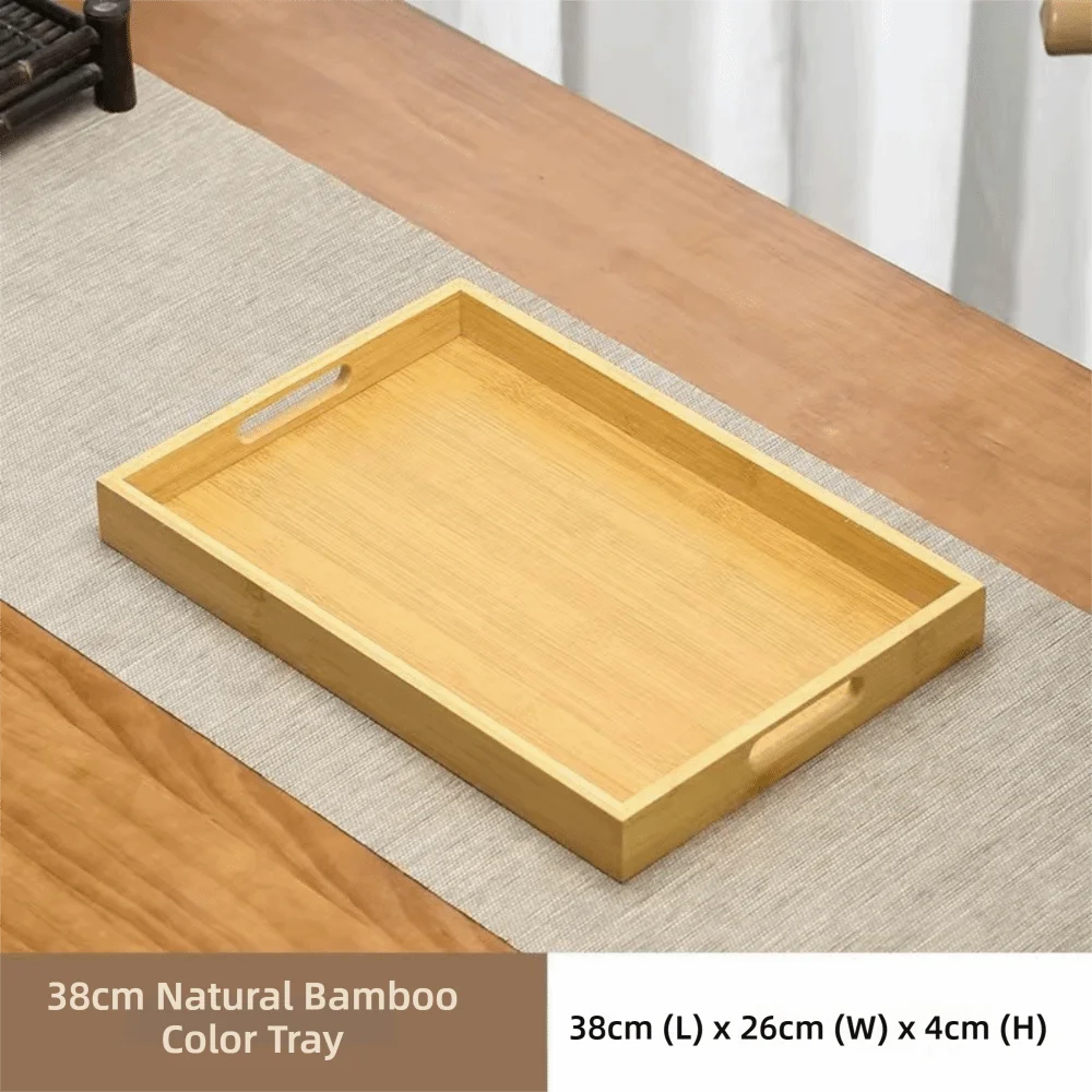 plateau carré bois marron foncé minimaliste poignées service présentation maison rustic