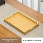 plateau carré bois marron foncé minimaliste poignées service présentation maison rustic