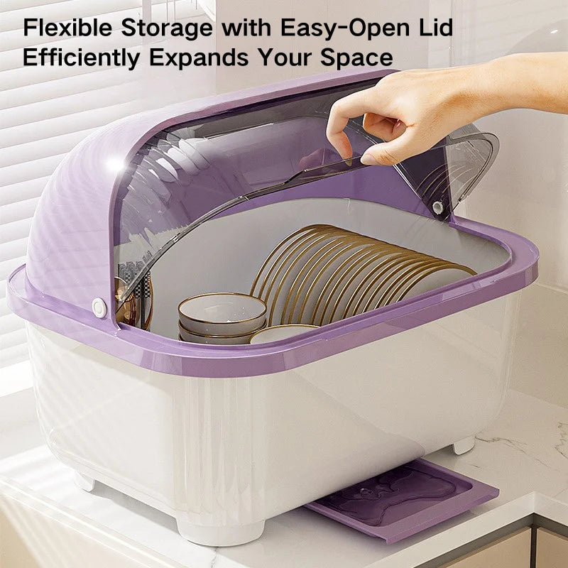 organisateur vaisselle moderne étui bleu clair rayures verticales assiettes tasses verres couverts drainage aération