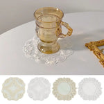 serviette table blanc dentelle classique anti brûlure tissu rond poli maison fêtes mariage