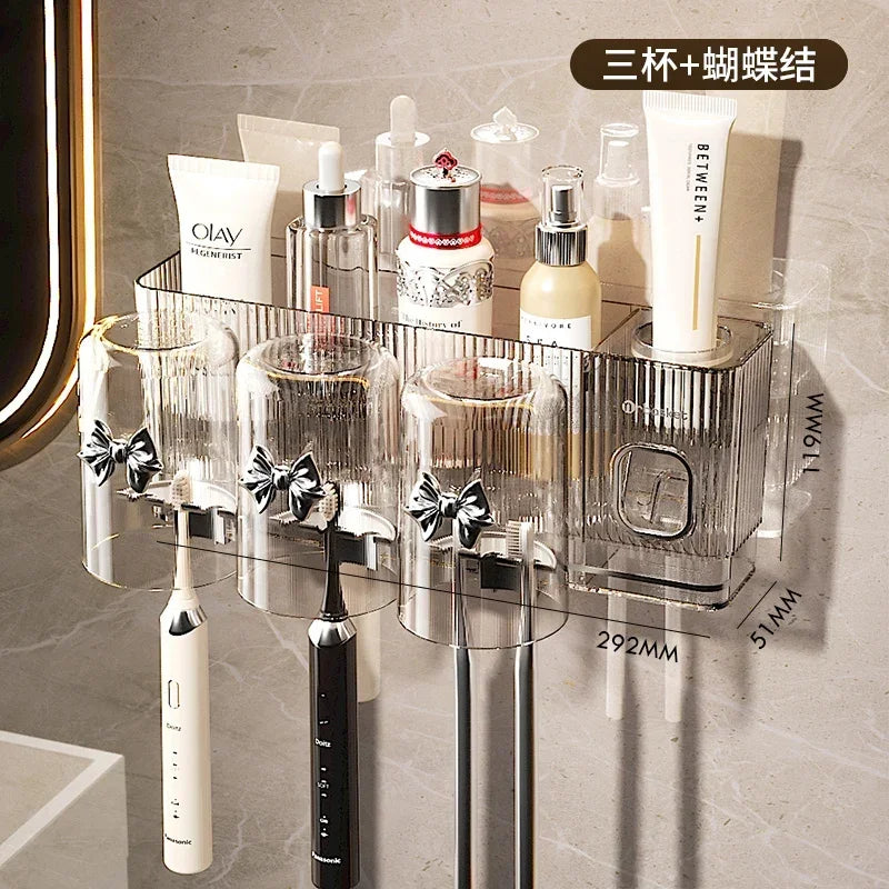 porte brosses dents transparent moderne adhésif motifs décoratifs cosmétiques rangement salle bain minimalistemaximum 14
