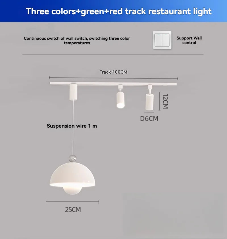 suspension lumineuse moderne vert beige rouge brillante câble suspendu minimaliste