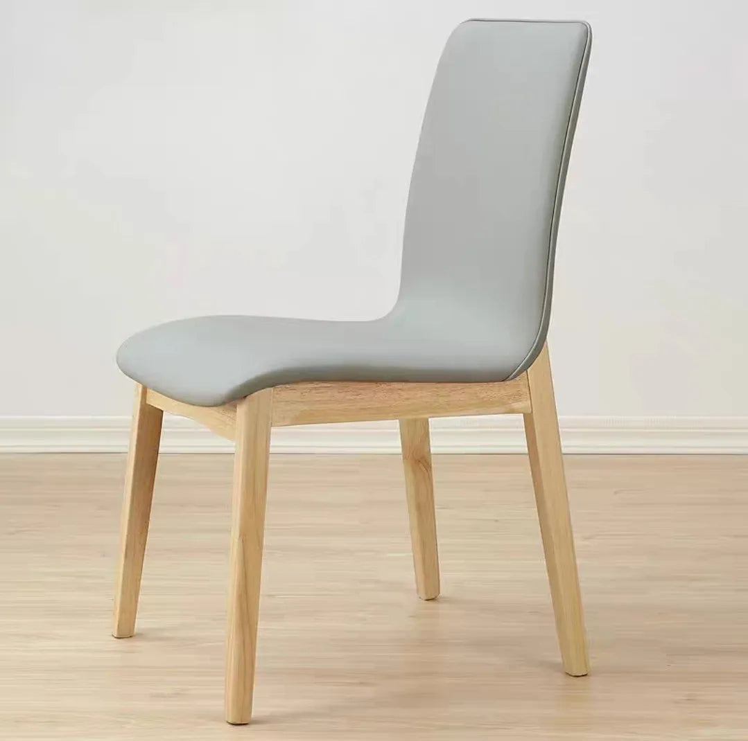 chaises salle manger moderne bois PU gris clair vert menthe rouge brique blanc minimaliste
