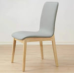 chaises salle manger moderne bois PU gris clair vert menthe rouge brique blanc minimaliste