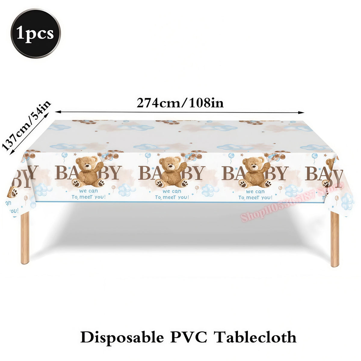 assiettes jetables anniversaire ours enceinte ballons napkins tablecloth thème bébé festive