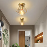 lampe moderne or structure métallique géométrique éclairage quotidien chambre cuisine salle manger entree