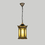 lampe suspendue vintage doré rétro salon chambre étanche aluminium éclairage géométrique oriental